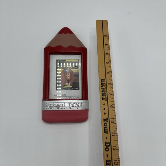Vintage Pencils School Days Picture Red Frame Back To School - Picture 3 of 6